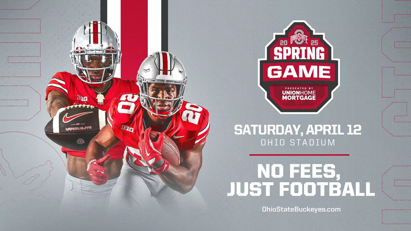 Ohio State Buckeyes warming up at the 2025 Spring Game